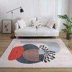 Comfort Living Room Rug Multicolor Cartoon Print Rug Non-Slip Base Pet-Friendly Rug