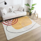 Relaxing Color Block Rug Multicolor Acrylic Area Rug Non-Slip Back Stain Resistant Indoor Rug for Bedroom