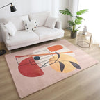 Relaxing Color Block Rug Multicolored Acrylic Area Rug Non-Slip Back Stain Resistant Indoor Rug for Bedroom