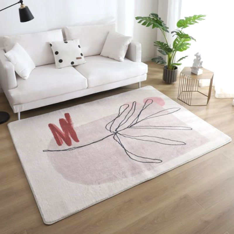 Relaxing Color Block Rug Multicolor Acrylic Area Rug Non-Slip Back Stain Resistant Indoor Rug for Bedroom