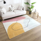 Relaxing Color Block Rug Multicolor Acrylic Area Rug Non-Slip Back Stain Resistant Indoor Rug for Bedroom