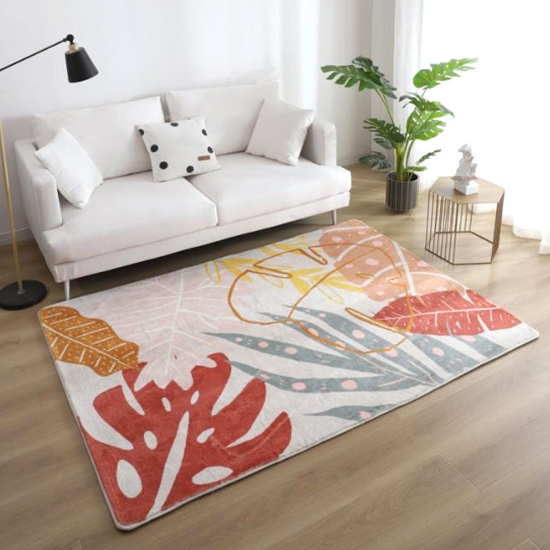 Relaxing Color Block Rug Multicolor Acrylic Area Rug Non-Slip Back Stain Resistant Indoor Rug for Bedroom