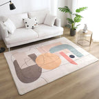 Relaxing Color Block Rug Multicolor Acrylic Area Rug Non-Slip Back Stain Resistant Indoor Rug for Bedroom