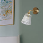 Industrial Shade Wall Mount Light Single Clear Glass Wall Light Fixture for Nightstand