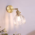 Single Lamp Wall Light Vintage Shaded Clear Glass Wall Mounted Lamp for Bedroom