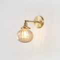 Pumpkin Shadow Glass Wall Mount Light Antique Style 1-Light Nightstand Wall Lighting Fixture