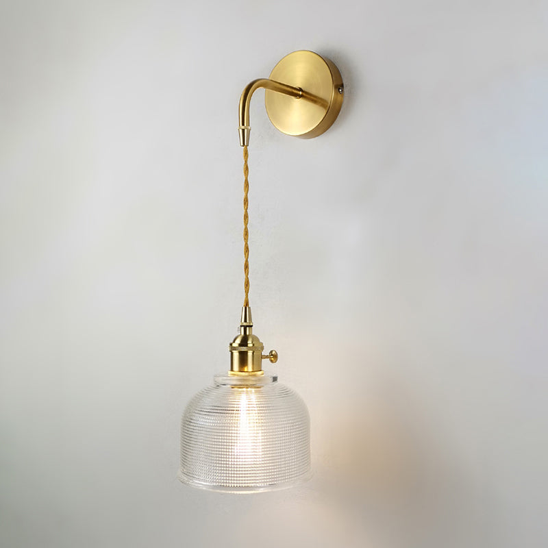 Minimalist Shade Wall Lamp Single Bulb Clear Glass Wall Lighting Fixture for Living Room