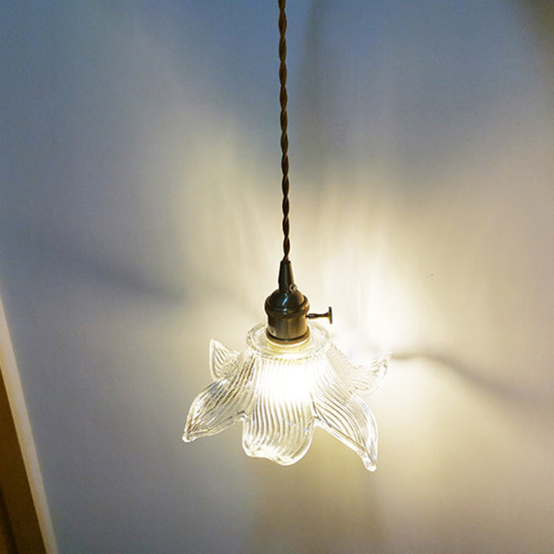 Minimalist Shade Wall Lamp Single Bulb Clear Glass Wall Lighting Fixture for Living Room
