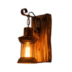 Industrial Lantern Wall Mount Light 1-Light Iron Wall Light with Clear Glass Shade for Restaurant