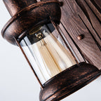 Industrial Lantern Wall Mount Light 1-Light Iron Wall Light with Clear Glass Shade for Restaurant