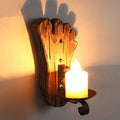 Layered Glass Wall Lamp Coast Single Lamp Restaurant Wall Lighting in Wood