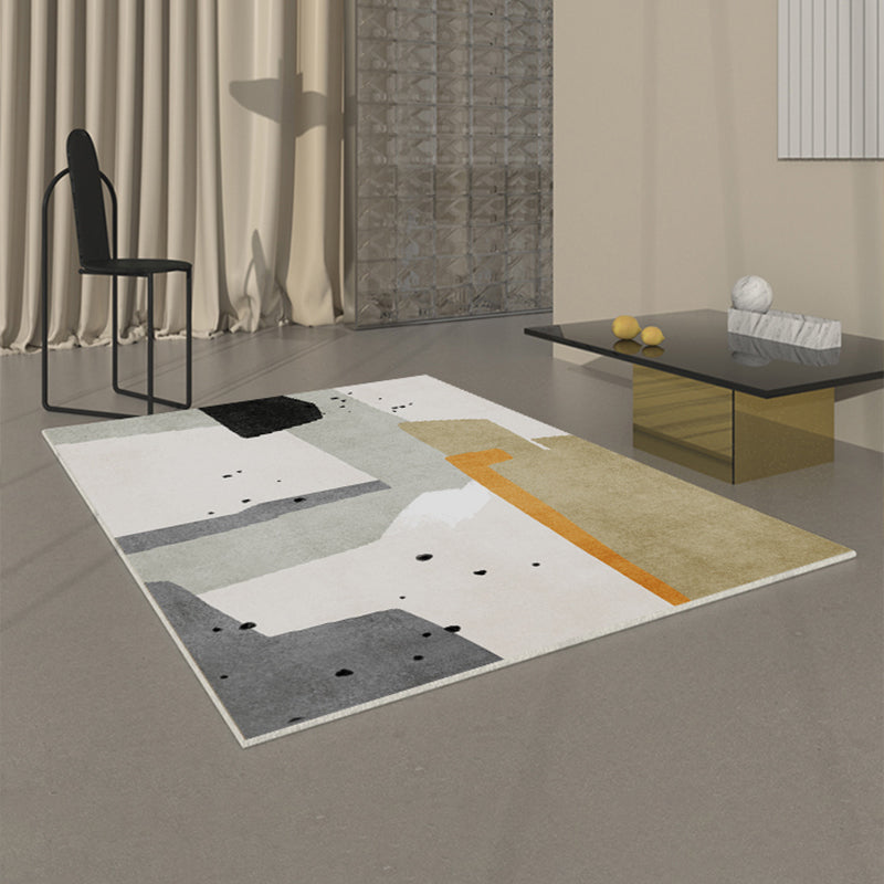 Simple Decorative Carpet Multicolor Abstract Area Rug Synthetic Non-Slip Pet-Friendly Carpet
