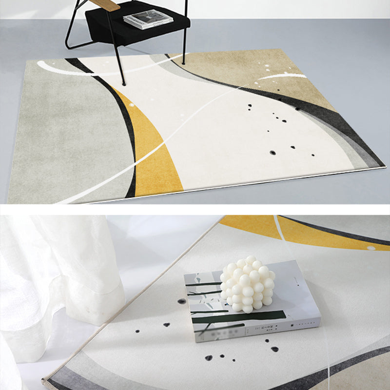Simple Decorative Carpet Multicolor Abstract Area Rug Synthetic Non-Slip Pet-Friendly Carpet