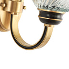 Modernist 1/2-Light Wall Lighting with Clear Crystal Shade Brass Finish Wall Lamp for Living Room