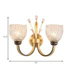 Modernist 1/2-Light Wall Lighting with Clear Crystal Shade Brass Finish Wall Lamp for Living Room