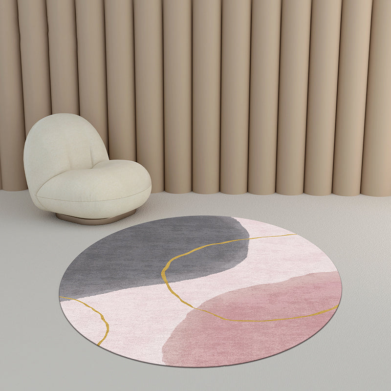 Creative Bedroom Rug Multicolored Color Differentiated Rug Polypropylene Washable Pet Friendly Non-Slip Rug