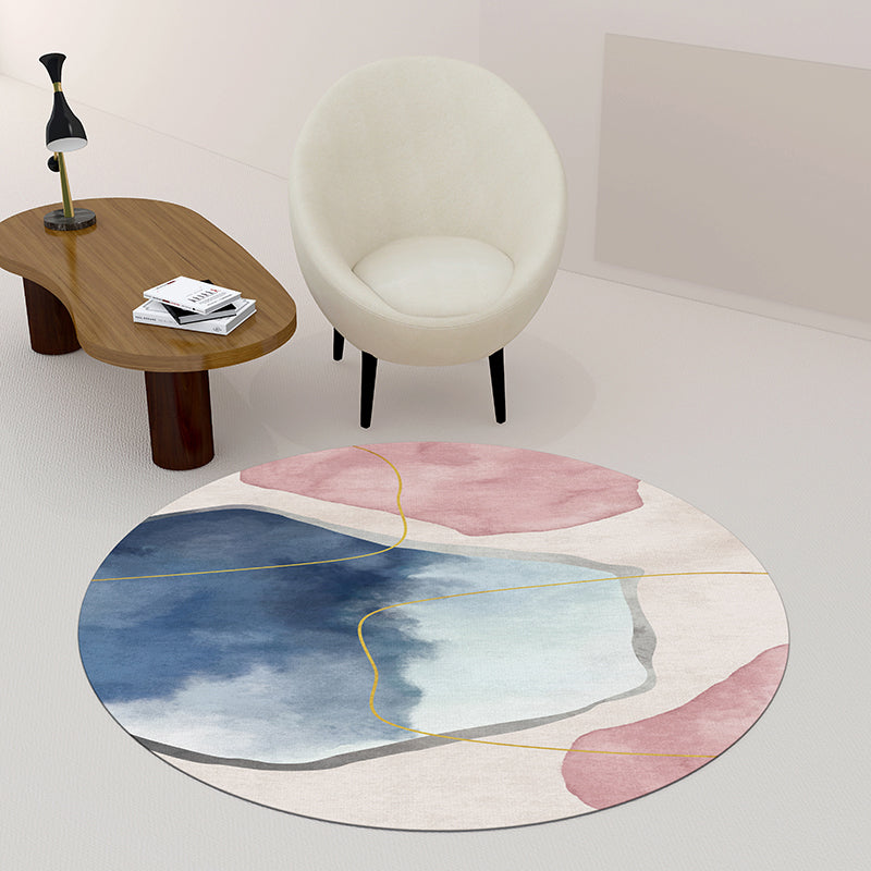 Creative Bedroom Rug Multicolored Color Differentiated Rug Polypropylene Washable Pet Friendly Non-Slip Rug