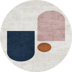 Creative Bedroom Rug Multicolored Color Differentiated Rug Polypropylene Washable Pet Friendly Non-Slip Rug