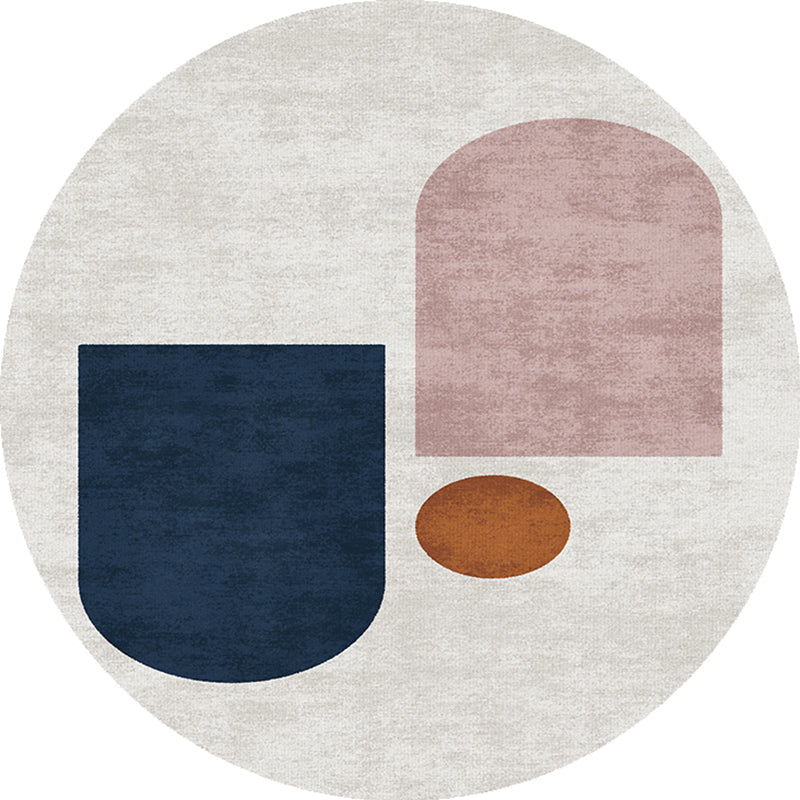 Creative Bedroom Rug Multicolored Color Differentiated Rug Polypropylene Washable Pet Friendly Non-Slip Rug