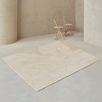 Modern Home Decor Rug Beige Abstract Printed Area Rug Cotton Blend Non-Slip Machine Washable Rug
