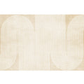 Modern Home Decor Rug Beige Abstract Printed Area Rug Cotton Blend Non-Slip Machine Washable Rug