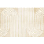 Modern Home Decor Rug Beige Abstract Printed Area Rug Cotton Blend Non-Slip Machine Washable Rug