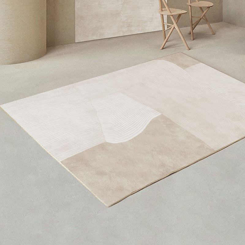 Creative Decor Rug Apricot Abstract Printed Area Rug Polypropylene Non-Slip Back Pet-Friendly Rug