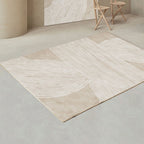 Creative Decor Rug Apricot Abstract Printed Area Rug Polypropylene Non-Slip Back Pet-Friendly Rug