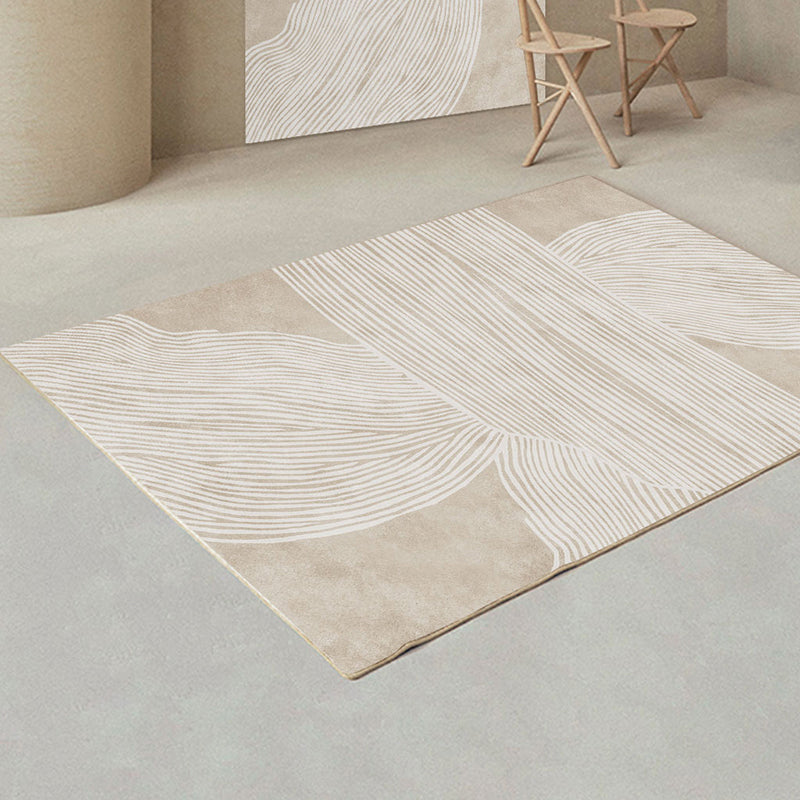 Creative Decor Rug Apricot Abstract Printed Area Rug Polypropylene Non-Slip Back Pet-Friendly Rug