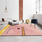 Simple Luxury Rug Multicolored Color Blocks Rug Pet Friendly Stain Resistant Indoor Rug for Living Room