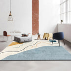 Simple Luxury Rug Multicolored Color Blocks Rug Pet Friendly Stain Resistant Indoor Rug for Living Room