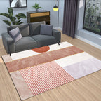 Modern Living Room Rug Morandi Color Color Block Area Rug Synthetic Non-Slip Washable Rug
