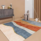 Modern Living Room Rug Morandi Color Color Block Area Rug Synthetic Non-Slip Washable Rug