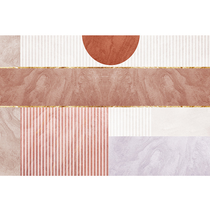 Modern Living Room Rug Morandi Color Color Block Area Rug Synthetic Non-Slip Washable Rug