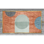Simple Color Block Rug Multicolored Polyester Area Rug Non-Slip Backing Machine Washable Rug for the Bedroom