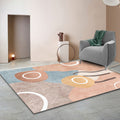 Simple Color Block Rug Multicolored Polyester Area Rug Non-Slip Backing Machine Washable Rug for the Bedroom