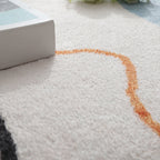 Western Bedroom Rug Multicolored Color Block Indoor Carpet Cotton Blend Pet Friendly Non-Slip Rug
