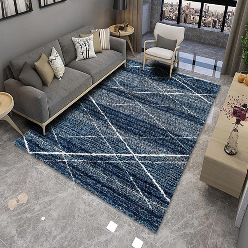 Modern Living Room Rug Multicolor Color Block Area Rug Polyester Non-Slip Machine Washable Rug