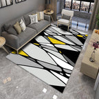Modern Living Room Rug Multicolor Color Block Area Rug Polyester Non-Slip Machine Washable Rug