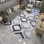Modern Living Room Rug Multicolor Color Block Area Rug Polyester Non-Slip Machine Washable Rug