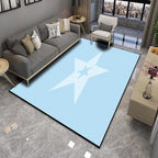 Modern Living Room Rug Multicolor Color Block Area Rug Polyester Non-Slip Machine Washable Rug