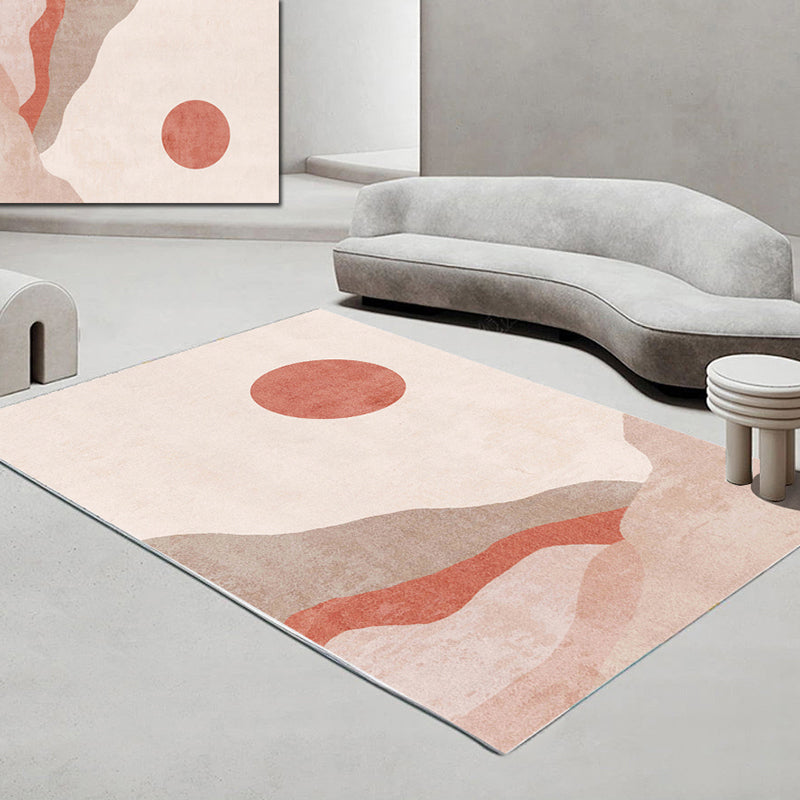 Morandi-color western carpet cotton blend color block rug anti-slip backing washable rug for bedroom