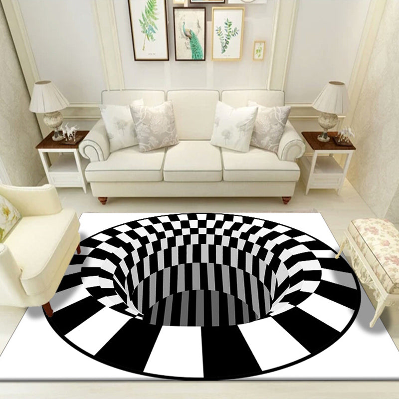 Multicolored unique carpet polyester 3D chessboard area rug easy care pet-friendly indoor rug for living room