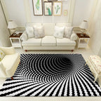 Multicolored unique rug polyester 3D checkerboard area rug easy care pet-friendly indoor rug for living room