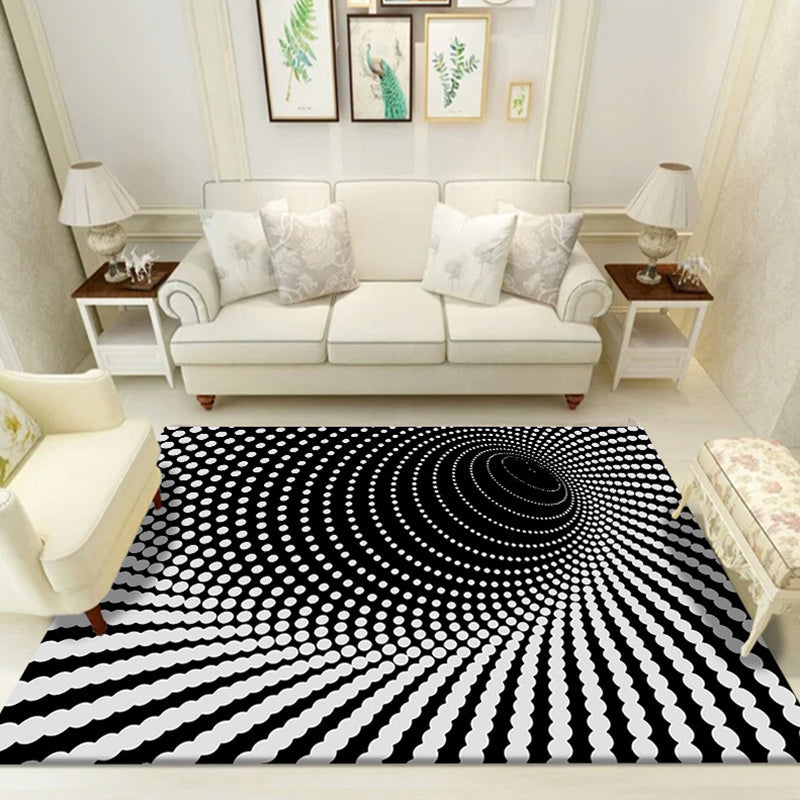Multicolored unique rug polyester 3D checkerboard area rug easy care pet-friendly indoor rug for living room