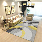 Contemporary Living Room Rug Multicolored Geo Pattern Rug Synthetic Pet Friendly Machine Washable Rug