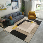 Contemporary Living Room Rug Multicolored Geo Pattern Rug Synthetic Pet Friendly Machine Washable Rug