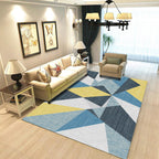 Contemporary Living Room Rug Multicolored Geo Pattern Rug Synthetic Pet Friendly Machine Washable Rug