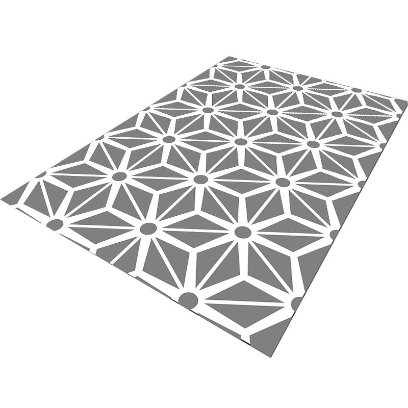 Contemporary Living Room Rug Multicolored Geo Pattern Rug Synthetic Pet Friendly Machine Washable Rug