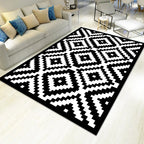 Contemporary Living Room Rug Multicolored Geo Pattern Rug Synthetic Pet Friendly Machine Washable Rug